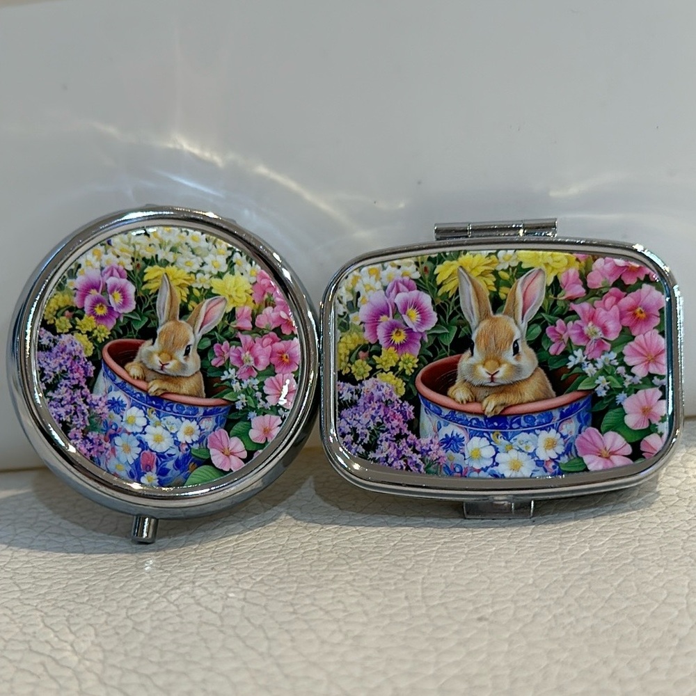 Rabbit Pattern Prints Pill /Small Jewelry Organizer Set
